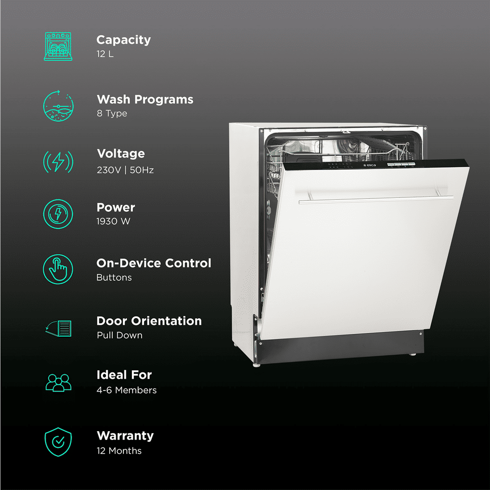 Buy elica WQP127711 12 Place Settings Builtin Dishwasher with On